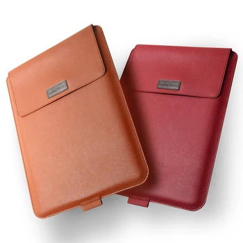 4 v 1 sada Notebook stand Bag PU Kožené Puzdro Taška puzdro Pre Notebook Sleeve Taška Pre Macbook air 11 12 13.3 15.6 palce Prípade