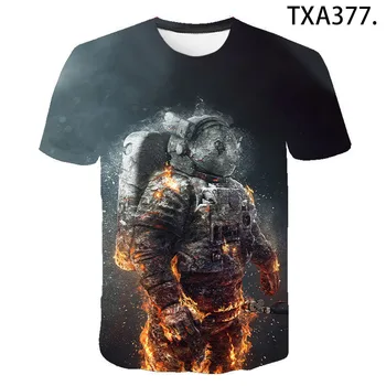 Letné sci-fi Astronaut 3D T shirt Chlapec Dievča Deti Streetwear Módy Muži, Ženy, Deti Vytlačené T-shirt Pohode Topy Čaj