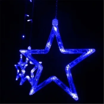 LED Záves Garland Star String Svetlá, Vianočné, Svadobné Stene Okno Obchod Dekoratívne Svetlo na Vianoce, Nový Rok Party Dekorácie