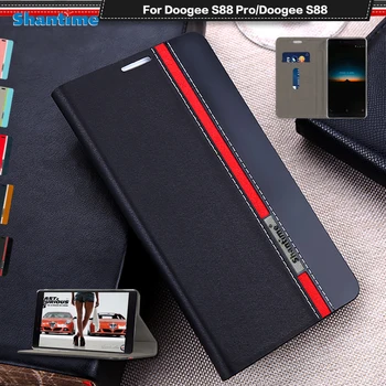 Luxusné PU Kožené puzdro Pre Doogee S88 Pro Flip puzdro Pre Doogee S88 Telefón Prípade Mäkké TPU Silikónové Zadný Kryt