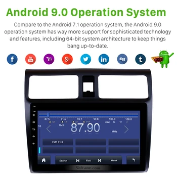 Seicane Android 10.0 Auta GPS Navigácie Rádio Na rok 2005 2006 2007 2008 2009 2010 Suzuki Swift 10.1 palcový Vedúci Jednotky podporu DVR