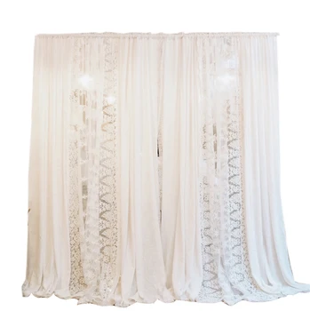 Luxusné Bavlnená posteľná Bielizeň Biele Vyšívané Čipky Opony pre Spálne, Obývacia izba Princezná Lohas Bavlna Cortina Víla Tyly Voiles