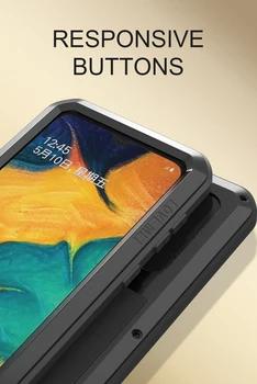Ťažké Ochranné Telefón puzdro pre Samsung Galaxy A40S Láska Mei Silný Šok Nečistoty Dôkaz Vody Kovové Brnenie Kryt Pre Galaxy A40s