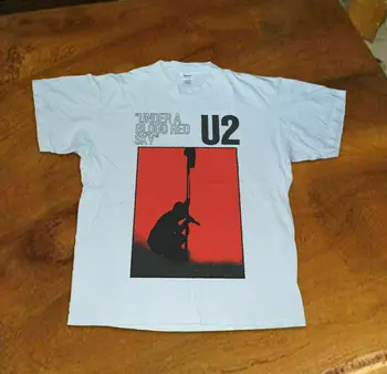 Vtg U2 1984 Pod Krvi Red Sky T Shirtusa Dotlač