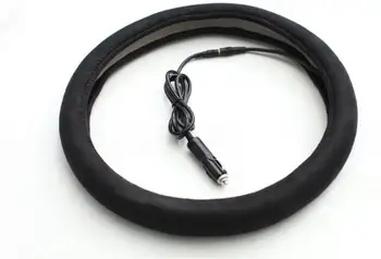 39 cm, čierny akékoľvek auto model 12 V Auto Auto Ľahšie Plug volant vyhrievaný kryt Kúrenie Elektrické Volant časť