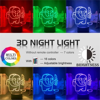 Akrylových 3d Nočné Svetlo Lampy Hra Medzi Nami Led Svetlo pre Spálne Dekorácie v Pohode Chlapec Darček Medzi Nami Oblasť Led Lampa Dropshipping