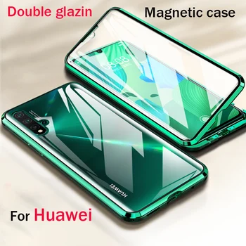 Dvojité Bočné Magnetické Adsorpcie Prípade Huawei P30 P40 P20 Mate 30 20 Pro lite Pre Česť 20 30 30-tych rokov Nova 5 6 7 SE Pro 9X Prípadoch