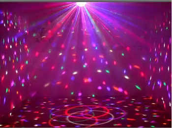Disko Guľa Svetla 6 farieb 9 Farieb LED Svetlá Strana DJ Aktivované Zvukom Rotujúce Svetlo