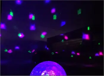 Disko Guľa Svetla 6 farieb 9 Farieb LED Svetlá Strana DJ Aktivované Zvukom Rotujúce Svetlo