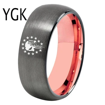 YGK Šperky Vojenské Lebky Dizajn Kovová Rose Vnútri Klenutý Volfrámu Krúžok Nové pánske Svadobné Zapojenie Výročie Darček Krúžok