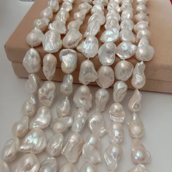 16-palcové dobrej kvality AA+ voľné pearl korálky v oblasti činnosti, Prírody sladkovodné perly s veľkým barokovým tvar,14-18nature biela farba