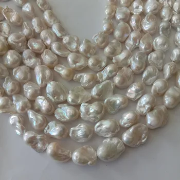 16-palcové dobrej kvality AA+ voľné pearl korálky v oblasti činnosti, Prírody sladkovodné perly s veľkým barokovým tvar,14-18nature biela farba
