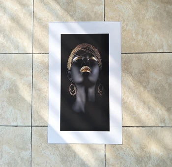 Black Gold Afriky Nahé Ženy, olejomaľba na Plátne, Plagáty a Vytlačí Škandinávskych Wall Art Obrázok pre Obývacia Izba Č Rám