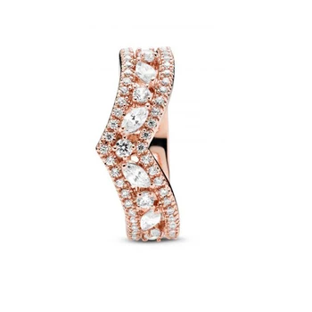 Autentické 925 Sterling Silver Šumivé Triple Kapela Pavé Had Reťazca Vzor CZ Prstene pre Ženy Zapojenie Šperky Výročie