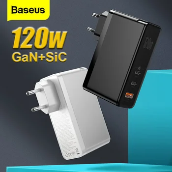 Baseus 120W GaN SiC USB C Notebook Adaptér Pre Macbook Air Rýchle Nabíjanie 4.0 3.0 QC Typ C PD Nabíjačka Pre iPad Pro Samsung Xiao