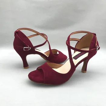 7,5 cm podpätku latinské Tanečné Topánky Pre ženy Salsa topánky pratice topánky pohodlné latinskej topánky MS6291BGS nízkom podpätku vysokým podpätkom k dispozícii