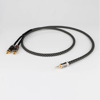Hifi Canare 3,5 mm na 2RCA Audio Pomocné Adaptér Stereo 3,5 mm Splitter Kábel AUX RCA Y Kábel pre Smartphone, Tablet Reproduktory