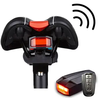 Bicykel Zadné Svetlo + Anti-theft Alarm USB Nabíjanie Bezdrôtové Diaľkové Ovládanie LED koncových svetiel na Bicykel Finder Svietidla Horn Výstražné Sirény