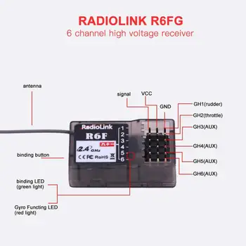 RCtown RadioLink R6F 2,4 Ghz, 6CH 2018 RC Prijímač Príslušenstvo pre RC6GS RC4GS RC3S RC4G T8FB Vysielač RC Prijímač Nový Upgrade