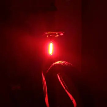 Červená Modrá Bicyklov Svetla USB Nabíjateľné 5 Režimov Super Svetlé COB LED Cyklistické Zadných koncových svetiel Svetlá na Bicykel, USB Kábel, Držiak