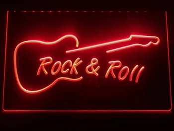 I303 Rock and Roll Gitaru Hudba NOVÉ LED, Neónové Svetlo, Prihláste sa