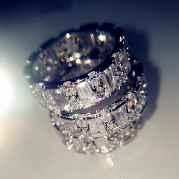 1PC/Set Luxusný Biely Zirkón Crystal Svadby Prstene Pre Ženy Móda jednoradové Pripraviť CZ Zásnubný Prsteň Z4T335