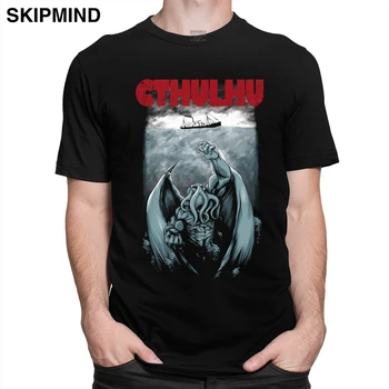 Móda Paródia Cthulhu Lovecraft T Shirt pánske Bavlnené Horor Film Tee Top okolo Krku Krátkym Rukávom Letné T-shirt Octopus Tričko
