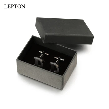Lepton Nehrdzavejúcej ocele Písmená manžetové gombíky pre Pánske Čierno-Striebornej Farbe Písmeno D abecedy manžetové Tričko Mužov Putá Tlačidlo