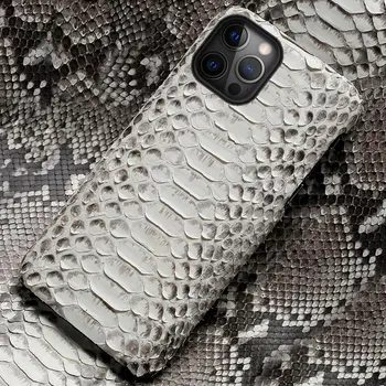 Skutočné Python Kožené Telefón puzdro Pre iPhone 12 Pro Max 12 Mini 11 Pro Max X XS max XR 5 6 6 7 8 Plus SE 2020 snakeskin Kryt