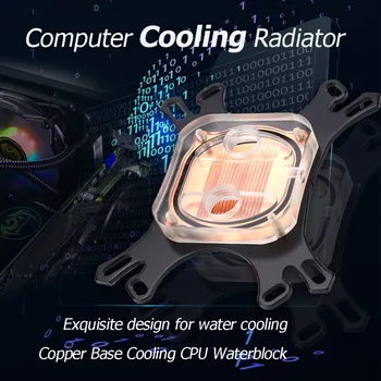 CPU Vodný Blok Vody Medi Základne Chladenie Chladnejšie Počítač Chladenia Radiátor pre Intel a AMD s Montážne Skrutky