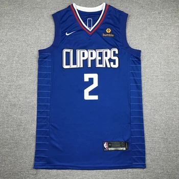 NBA pánske Los Angeles Clippers #2 Leonard Basketbalové Dresy Muž Modré Dresy