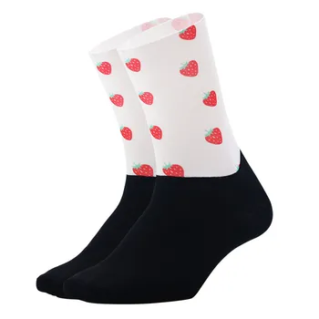 High-tech Textílie Cyklistické Ponožky Muži Ženy Proti Sklzu Individualizácie Ovocie Vzor Požičovňa Športových Bežecké Kompresné Ponožky