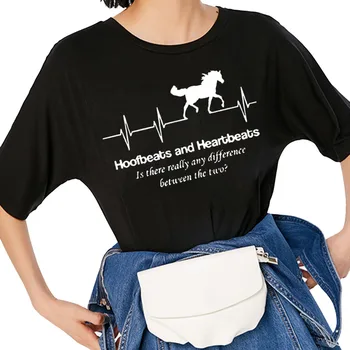 Kôň Tep Harajuku T Shirt Funny T-shirt Ženy Oblečenie Bežné Krátky Rukáv Topy Tees Plus Veľkosť