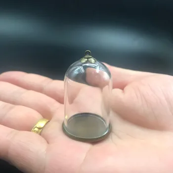 38x25mm prázdne sklenené trubice jar bell s bronz podvozka spp diy sklenená fľaša fľaša prívesok sklo náhrdelník svadobné dekor dary