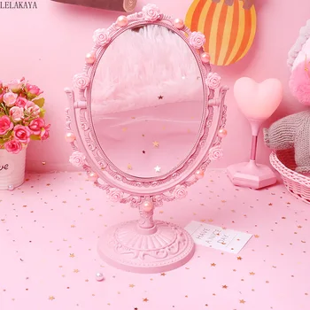 Roztomilé Ružové Dievča Srdce Láska Tvarované Príručka Princezná Ploche Zrkadla Sailor Moon Akcie Obrázok DIY make-up, Obliekanie zrkadlo pre Ženy