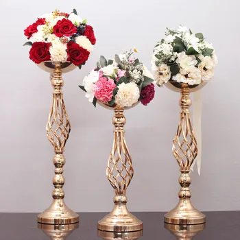 Svadobné Kovová Váza Hlavnej Tabuľke Kvet Držiteľ Cesty Vedú Domov Dekor Svietnik