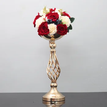Svadobné Kovová Váza Hlavnej Tabuľke Kvet Držiteľ Cesty Vedú Domov Dekor Svietnik