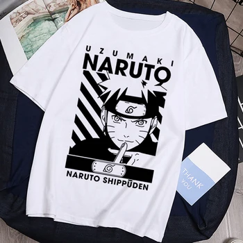 Naruto Módne Japonské Anime T Shirt Mužov Sasuke Legrační Karikatúra T-shirt Bežné Pohode Streetwear Tričko Pár Hip Hop Top Tee Muž