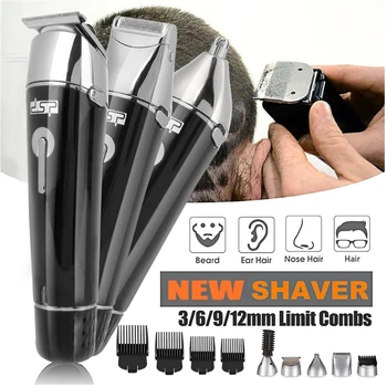 6IN1 Profesionálny Zastrihávač Chĺpkov Nabíjateľná Elektrické Hair Clipper Mužov Bezdrôtový Účes Holiaci strojček Nastaviteľné Rezací Stroj Set
