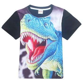 2021 Dievča, Chlapec, T Košele Dospievajúce Deti Bavlna Lete Dinosaura Tlačiť T-Shirts Deti Oblečenie Krátky Rukáv Topy Tees 4 5 6 7 Rokov