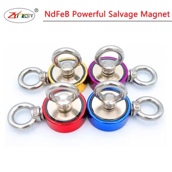 N38 Silného magnetu NdFeB obojstranný super magnetické rybárske magnet kruhová oceľ rukáv magnetický krúžok hrniec magnetické absorpcia železa