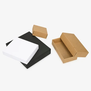 10pcs biely sulfátový papier darčekové Kartónu plavidlá Balenie box black Papierové Darčekové krabičky s vekom Darček obal, krabicu