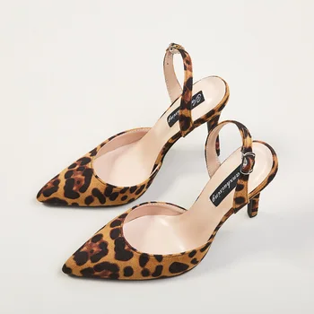 2020 jar nové vysoké podpätky ukázal prst duté módne Európskych a Amerických leopard sandále sexy nočný klub dámske topánky