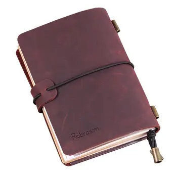 Ručné cestovný Notebook, Kožené Cestovné Vestník Denník pre Mužov a Ženy,Ideálne na Písanie,Darčeky,Cestovateľov,5.2 x 4 Cm