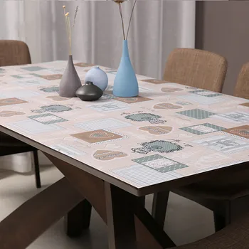 Pvc obdĺžnikový stôl handričkou vodotesný, prachotesný stolové prestieranie mäkké sklo, tepelne odolné jedálenský stôl kryt bytový textil dekor