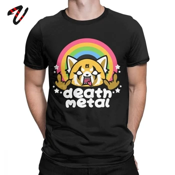 Hard Rock Tričko Death Metal Aggretsuko Muži T-Shirts Agresívne Retsuko Vtipné Tričko Bavlna Tee Tričko Narodeninám Oblečenie
