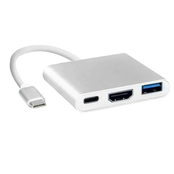 3 v 1, Prenosné-C Samec na USB-C, USB 3.0 4K HDMI Žena Hub Kábel Adaptéra