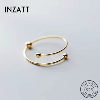 INZATT Reálne 925% Rýdzeho Striebra Minimalistický Kolo Reťazca Krúžok Pre Ženy Strana Klasické Jemné Šperky Geometrické Príslušenstvo