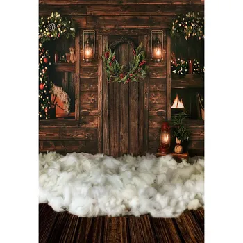 Fotografie kulisu Vianočných rustikálne drevené steny pozadie pre photo studio biele oblaky novorodenca portrét pre fotografické prop