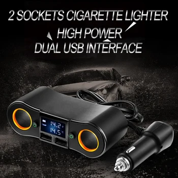Auto nabíjačka, rýchle nabitie cigaretový zapaľovač QC3.0 nabíjačku mobilného telefónu auto adaptér Interiérové Doplnky Duálny USB nabíjačka